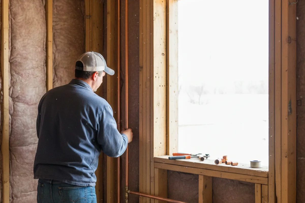 Licensed plumber running new copper supply lines in a York Haven home