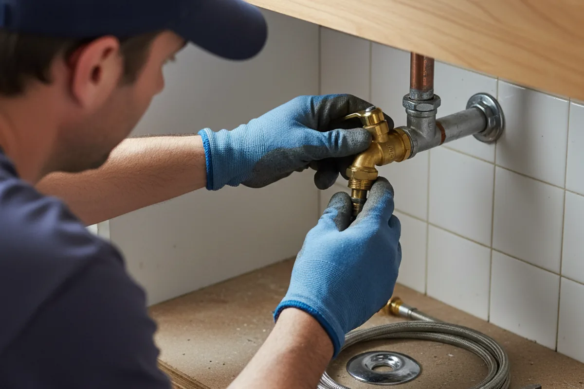 Shutoff valve and fitting work during Burst Pipe Repair in York Haven